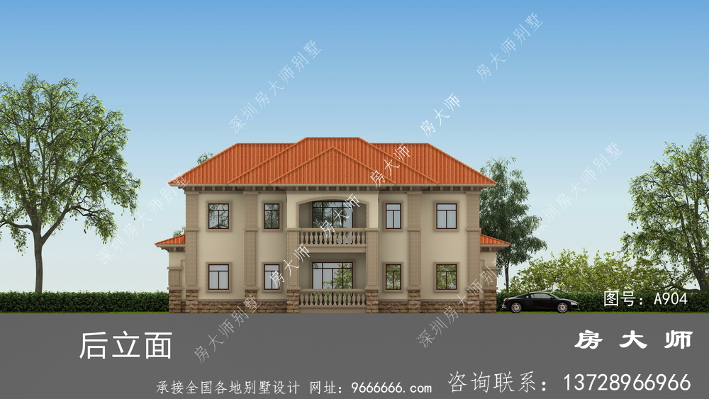 简欧两层农村房屋设计图，包括外观照片