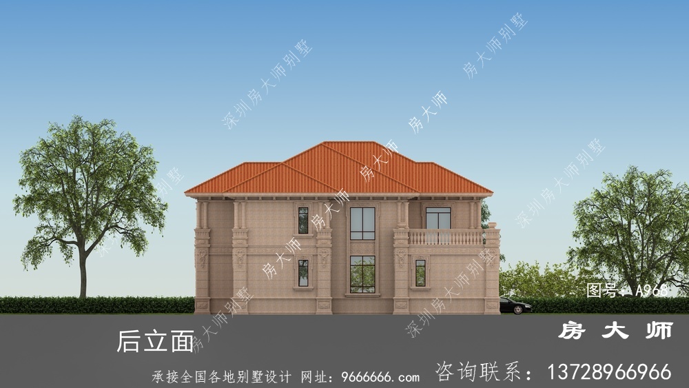 占地160平方米，轻质典雅的石材外墙