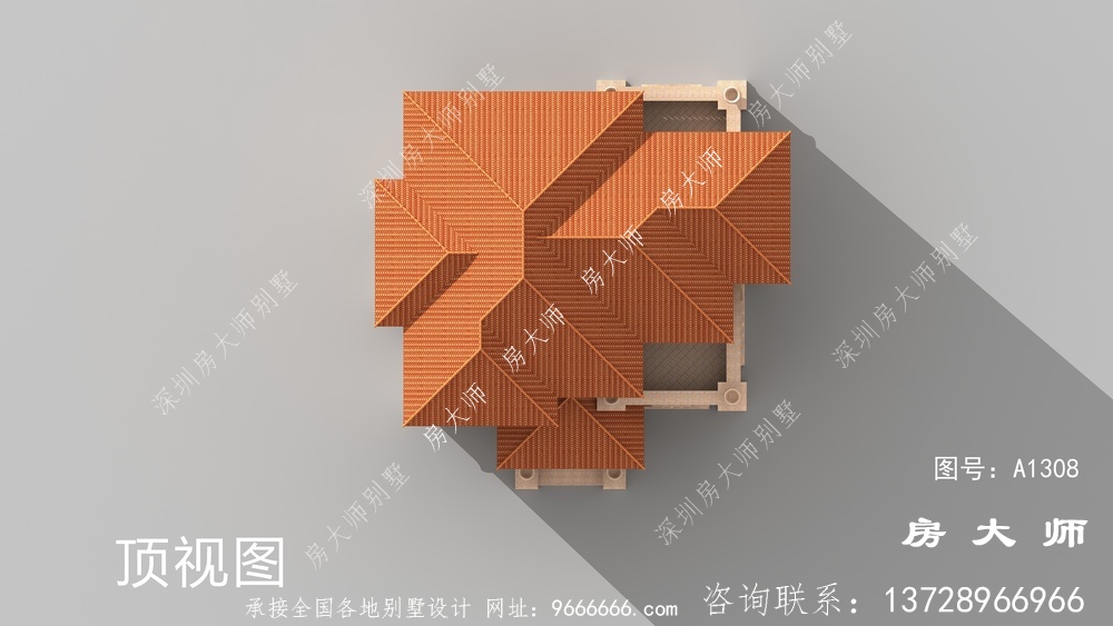 农村自建欧式三层复式别墅外观图