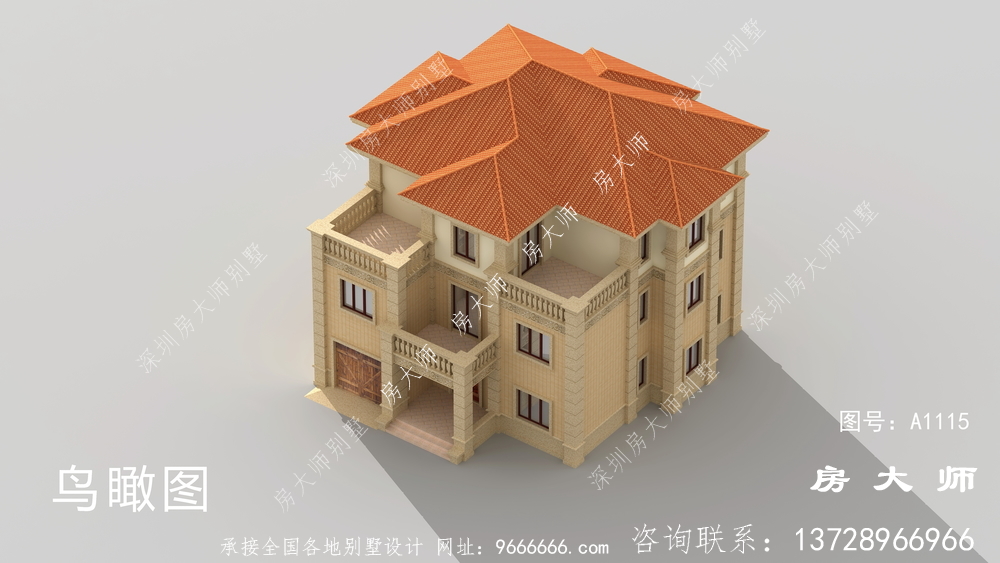 三楼农村别墅大楼的设计图，到处都很有品味