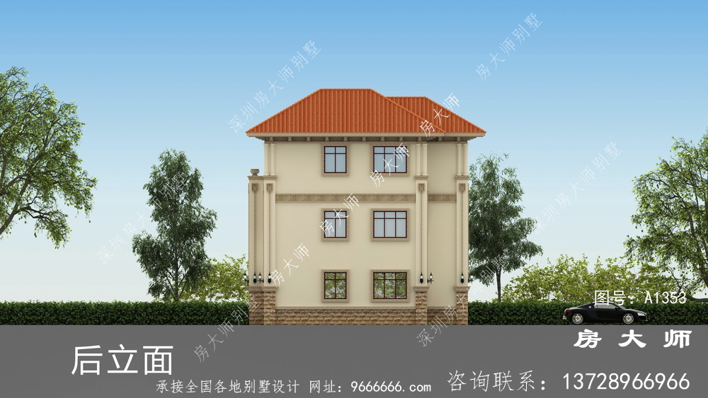 欧式古典三层别墅设计图纸
