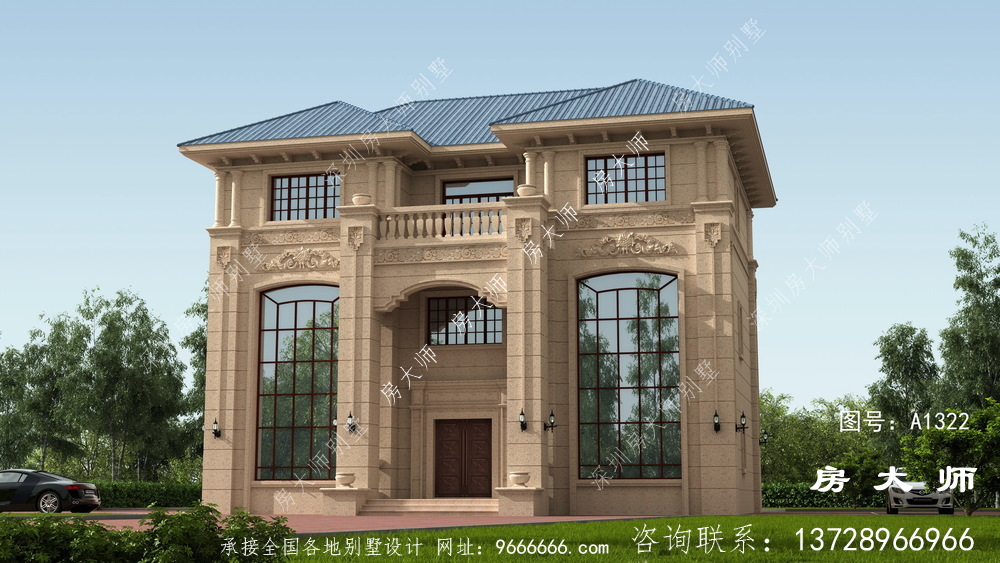 三层农村自建别墅别墅图，荣归故里就回家了盖一栋。