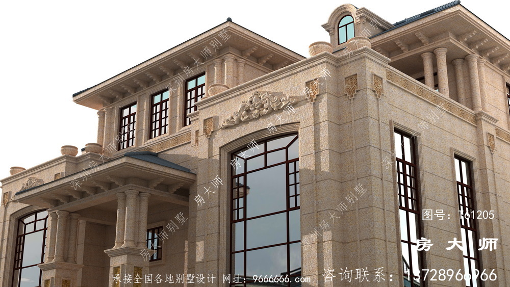 农村三层意大利风格别墅效果图