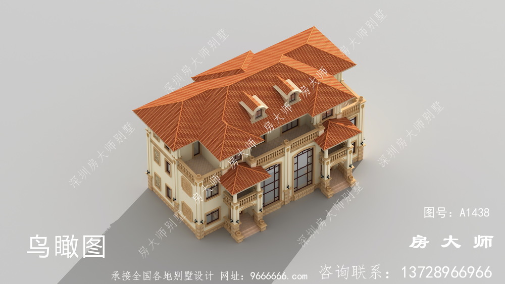 双复式大厅三层楼的住宅设计图，清新不俗气。