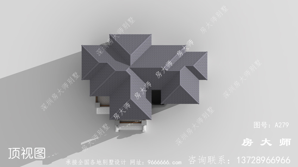 新中式高档三层农村别墅设计图纸