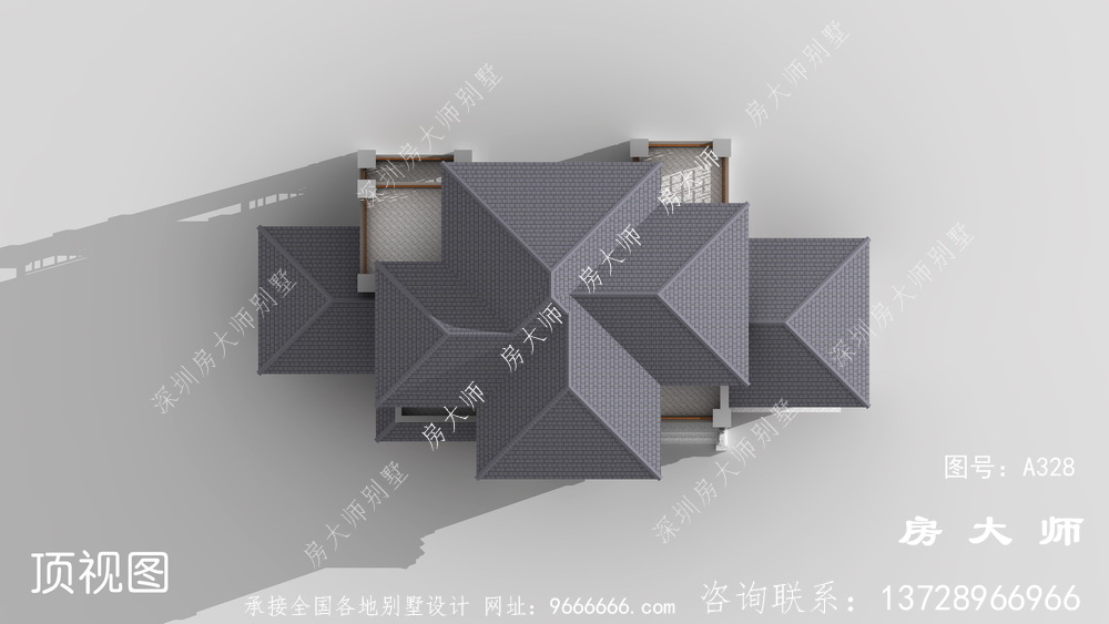 新中式复式高档三层新农村别墅设计图