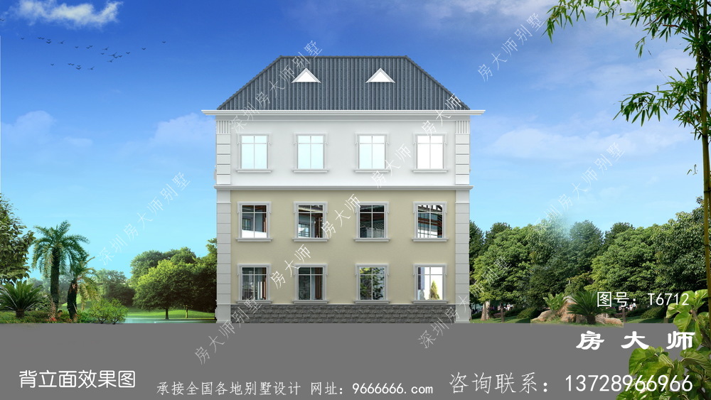 农村三楼别墅房子设计布局图，雅致