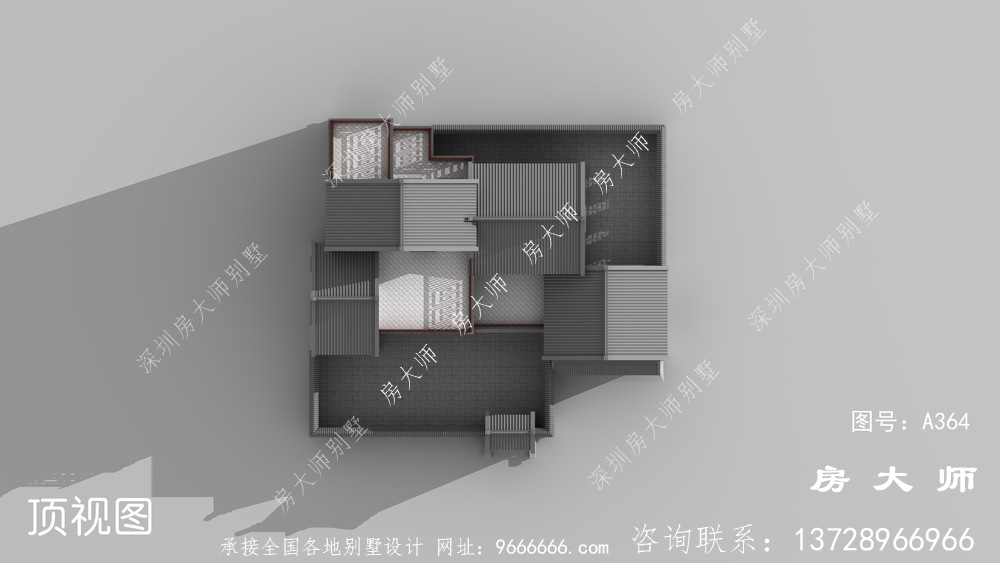 富贵大气三层新中式别墅设计图纸