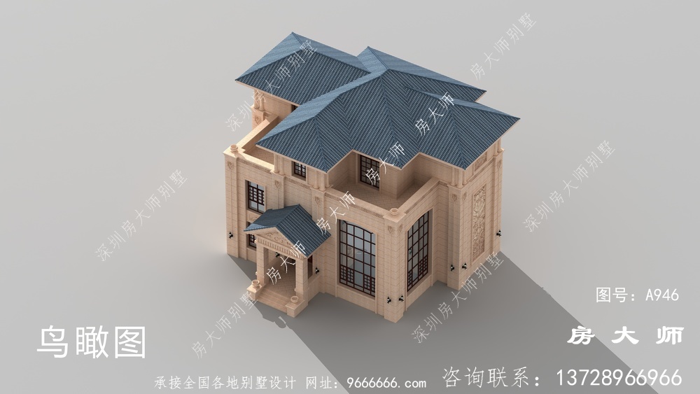 简欧漂亮三层别墅户型图
