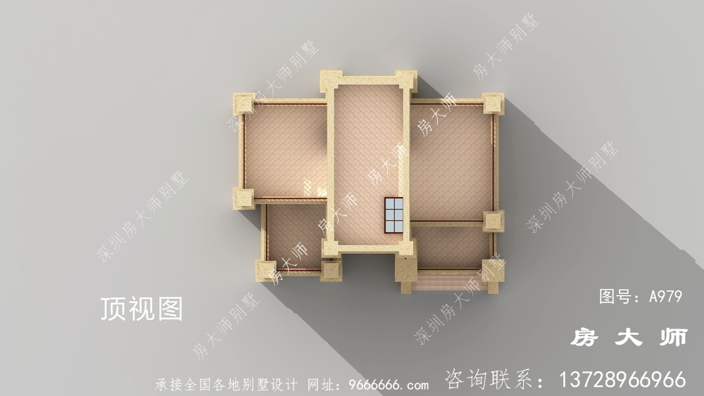 乡村简单六层欧式平屋顶别墅设计图纸