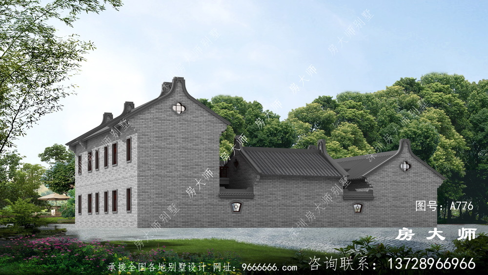 中式四合院豪华别墅效果图