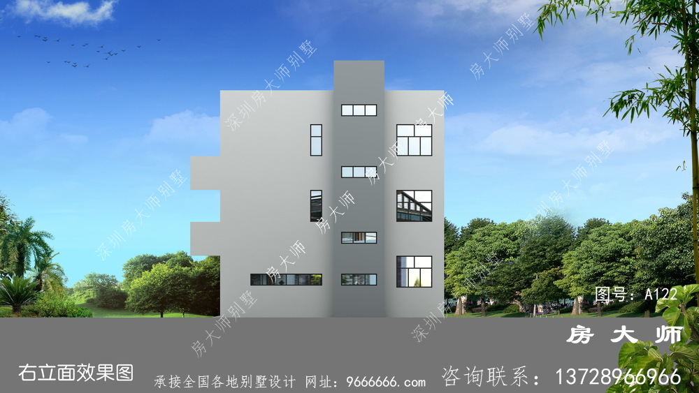 美观实用的三层别墅自建设计，外观简洁大方。