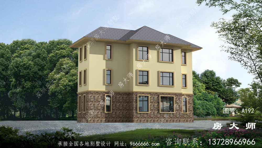 三层当代楼房设计图，带整套工程图纸