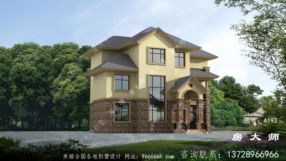 三层当代楼房设计图，带整套工程图纸