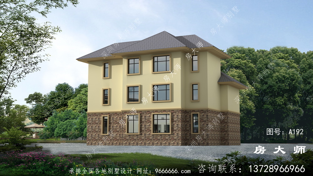 三层当代楼房设计图，带整套工程图纸
