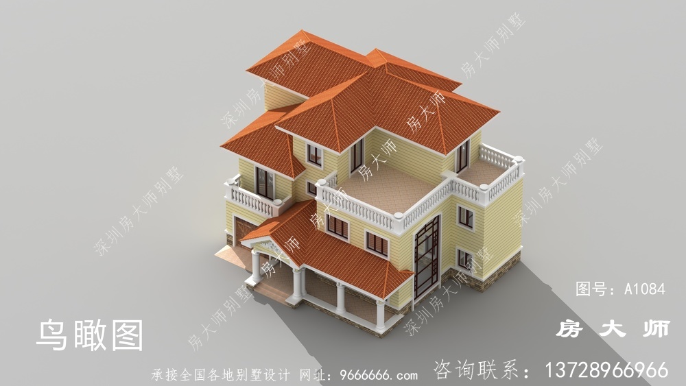 欧式风格三层别墅楼房设计图