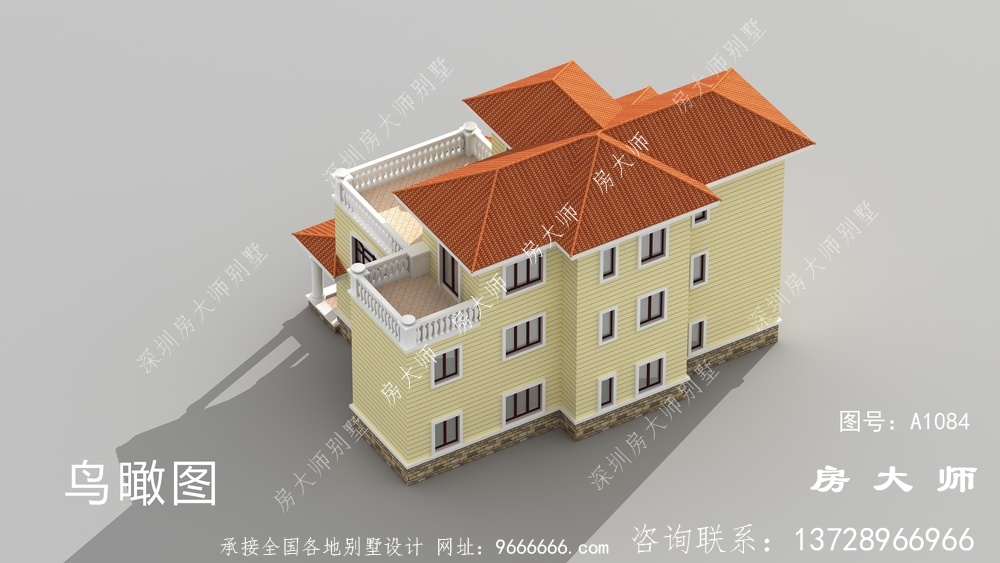 欧式风格三层别墅楼房设计图