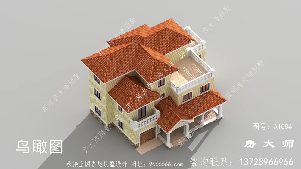 欧式风格三层别墅楼房设计图
