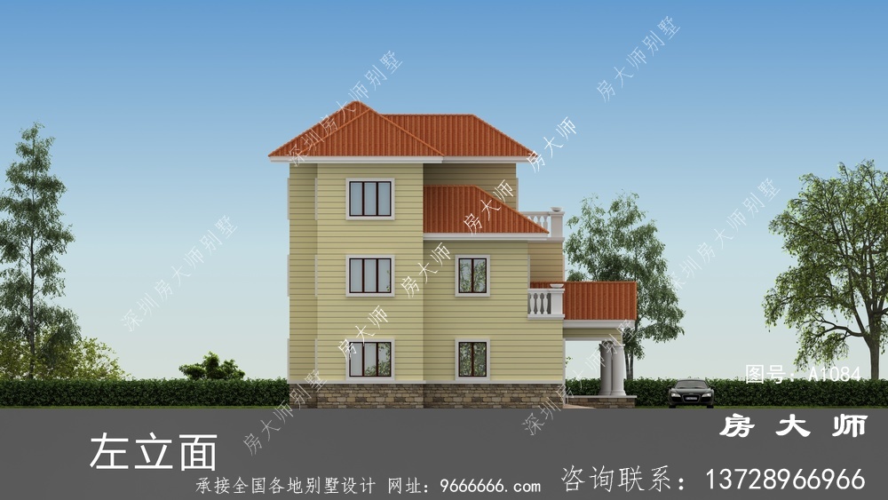 欧式风格三层别墅楼房设计图