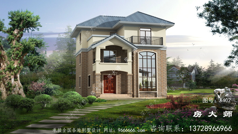 三层楼房的设计图，回到家乡建造真好。