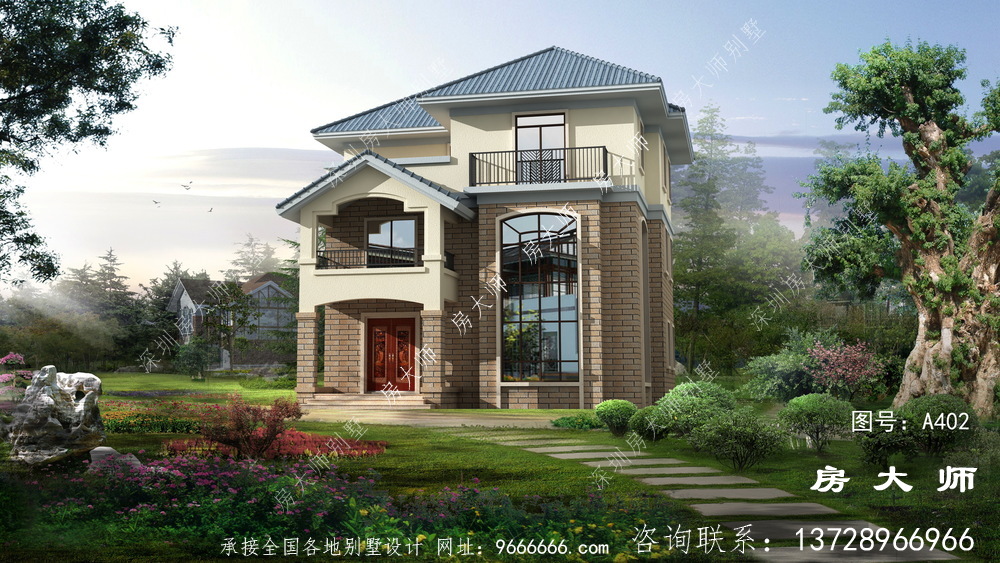 三层楼房的设计图，回到家乡建造真好。