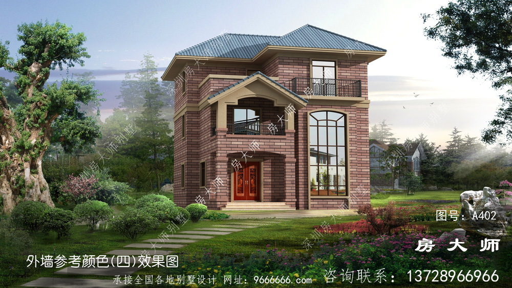 三层楼房的设计图，回到家乡建造真好。
