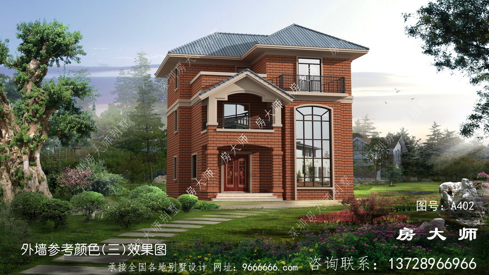 三层楼房的设计图，回到家乡建造真好。