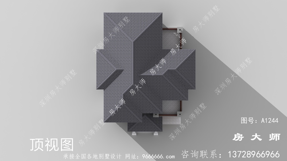 最新农村新中式三层别墅效果图