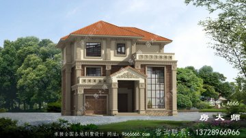 三层别墅设计图，挑空客厅，合适
