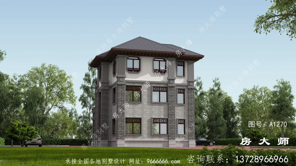 独一无二的，新中式风格三层别墅