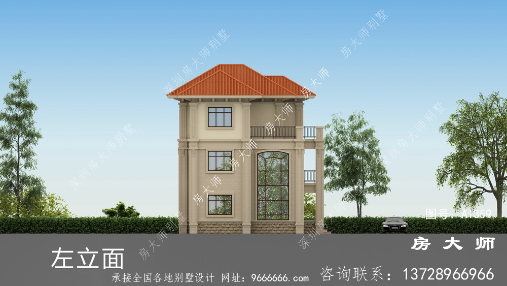 低调复式简欧三层农村别墅设计图