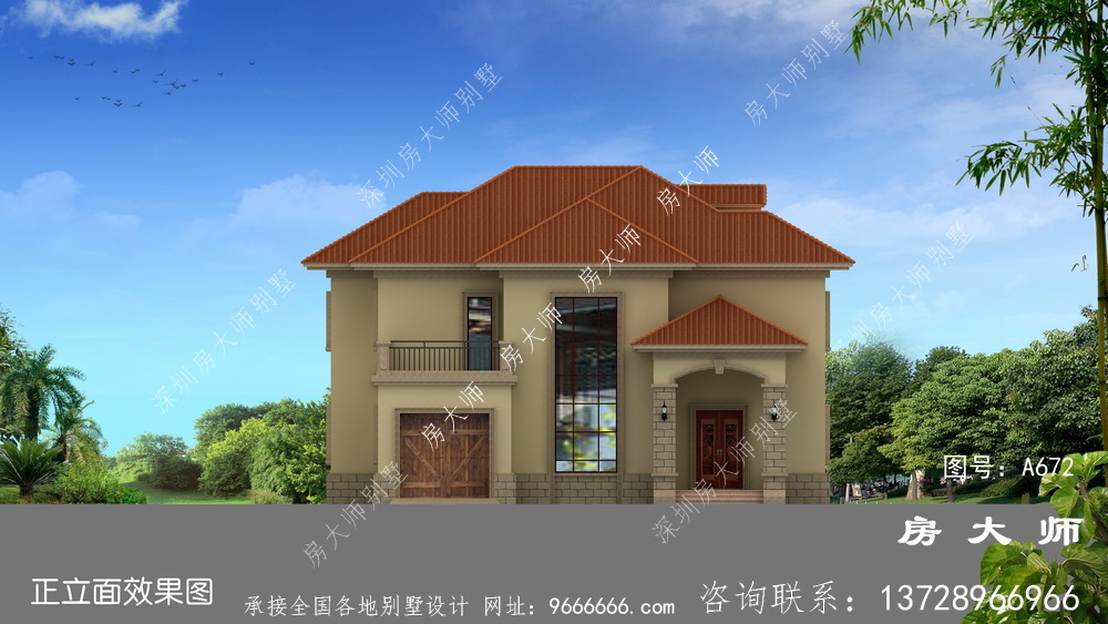 乡村三层别墅自建房设计图纸，带停车位