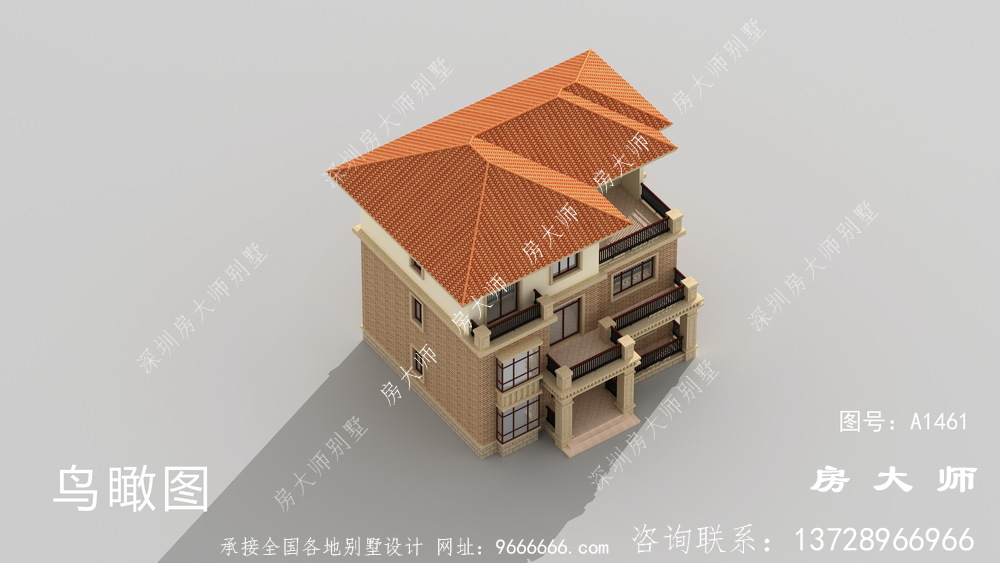 欧式三层宽敞别墅设计图纸及效果图