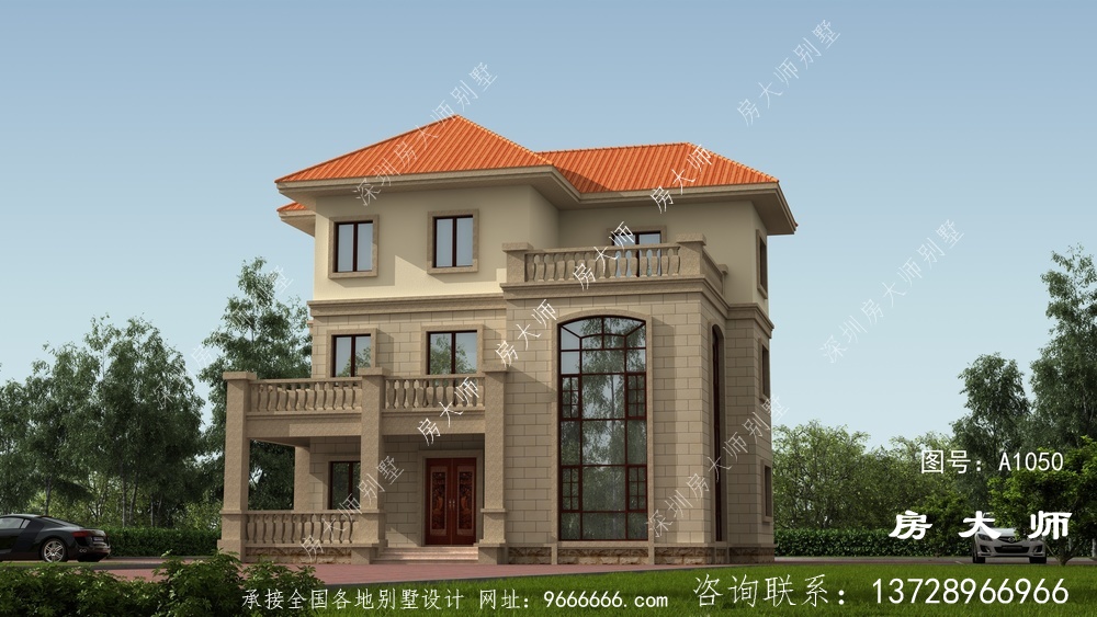 带阳台三层住房楼房设计图，带整套工程图纸。