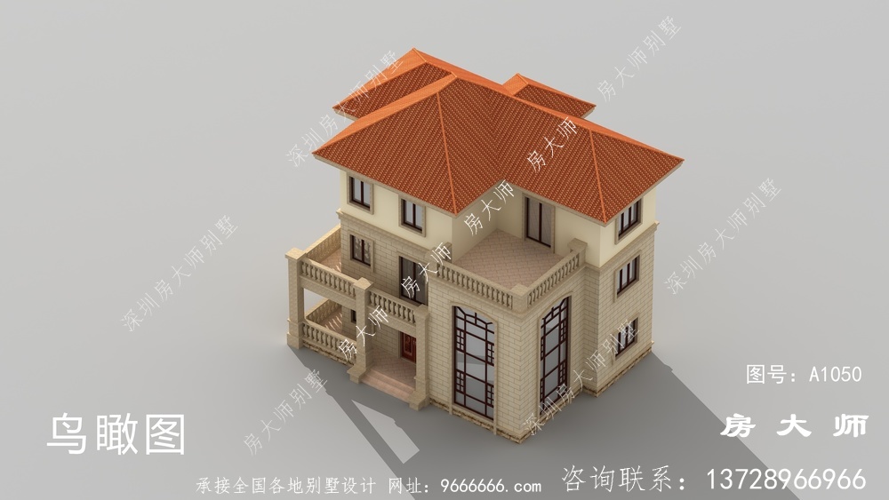 带阳台三层住房楼房设计图，带整套工程图纸。