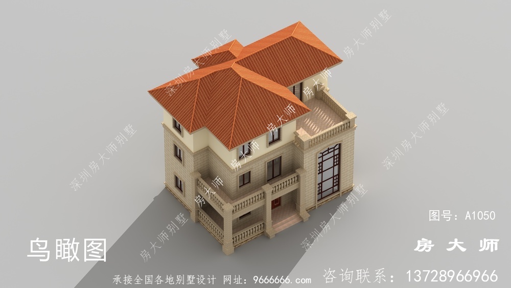 带阳台三层住房楼房设计图，带整套工程图纸。