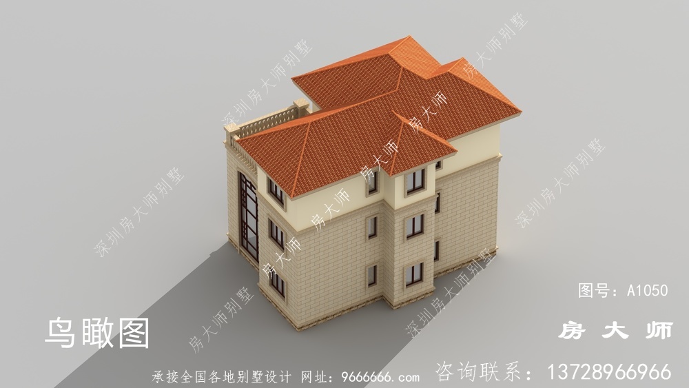 带阳台三层住房楼房设计图，带整套工程图纸。