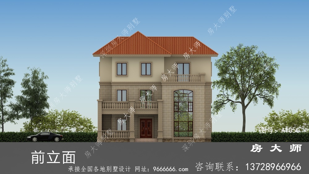 带阳台三层住房楼房设计图，带整套工程图纸。