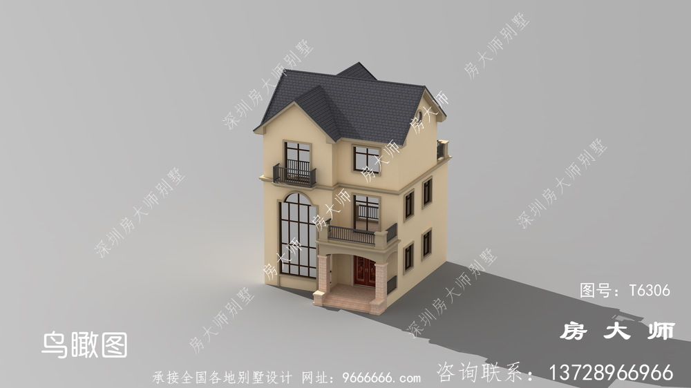 欧式小户型农村三层复式别墅设计图纸