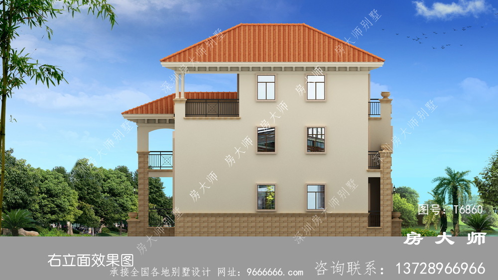 经典欧式风格三层别墅，乡村小别墅