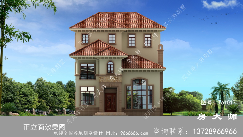 实用的三层欧式风格好户型设计图