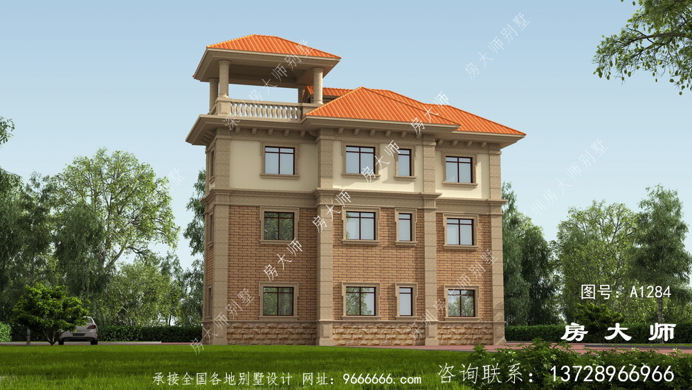 占地131平三层别墅设计图，小户型房子建造房屋户型