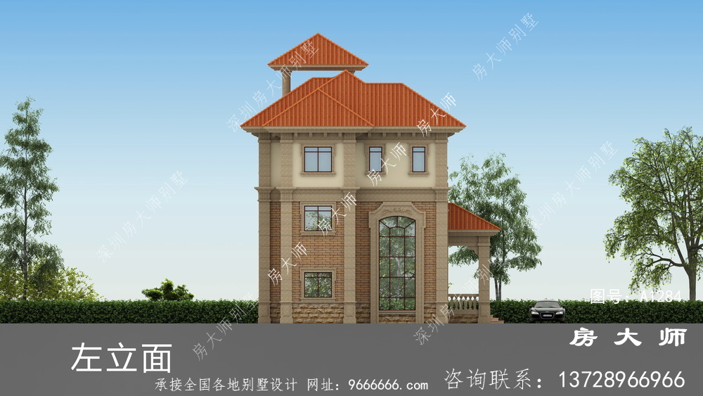 占地131平三层别墅设计图，小户型房子建造房屋户型