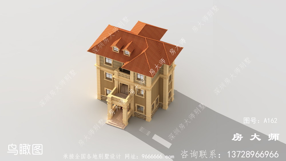 农村三层欧式别墅设计图纸及施工图纸