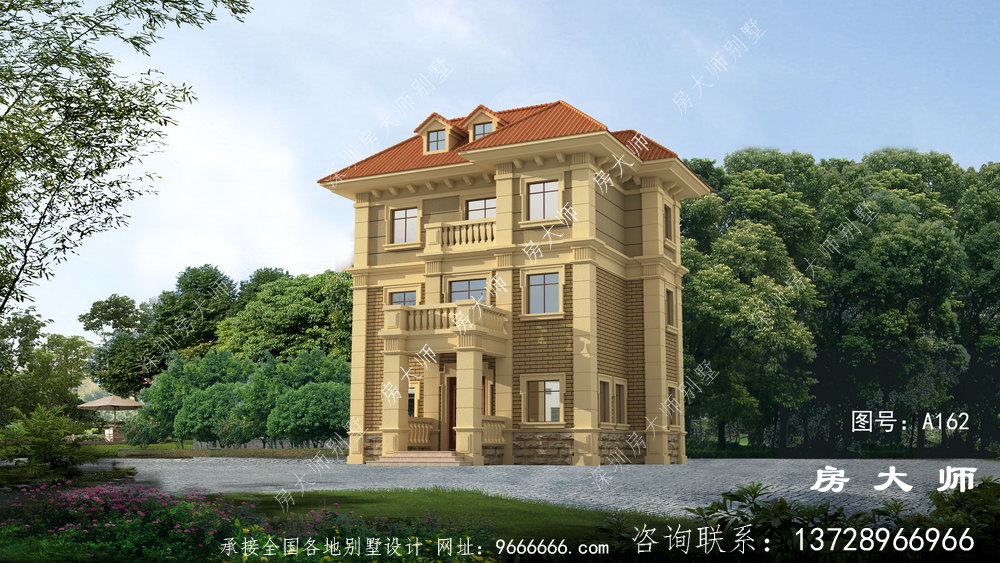 农村三层欧式别墅设计图纸及施工图纸