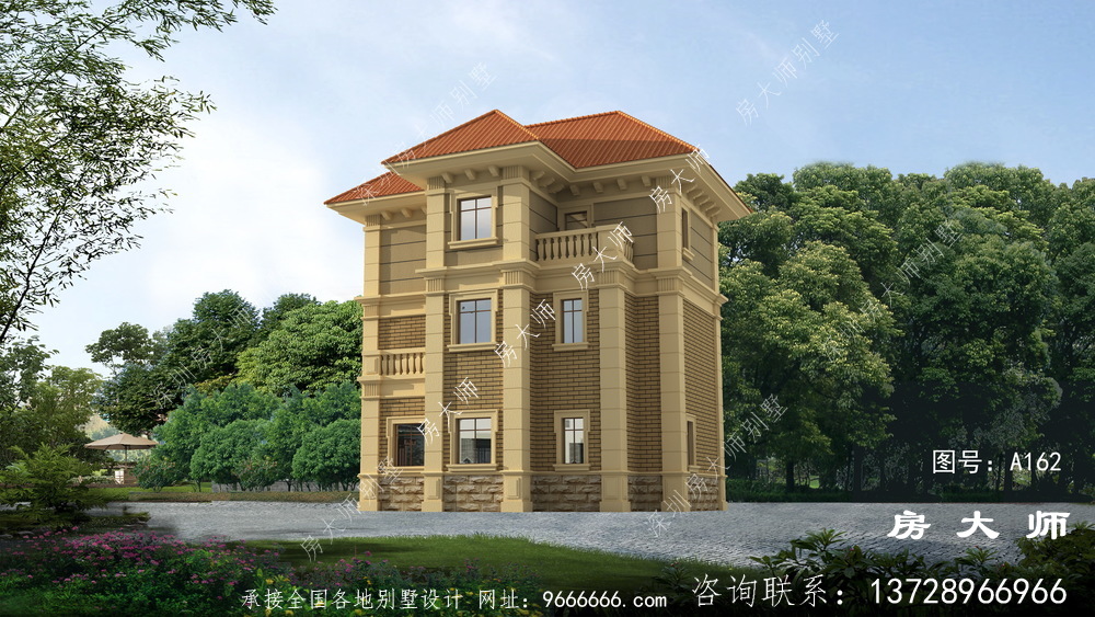 农村三层欧式别墅设计图纸及施工图纸
