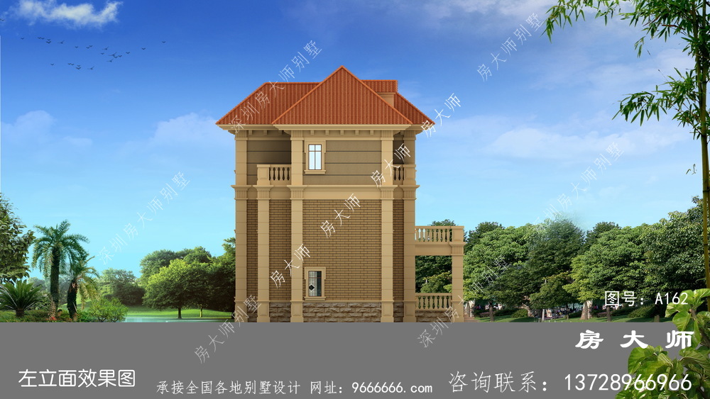 农村三层欧式别墅设计图纸及施工图纸