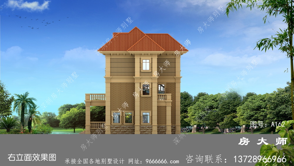 农村三层欧式别墅设计图纸及施工图纸