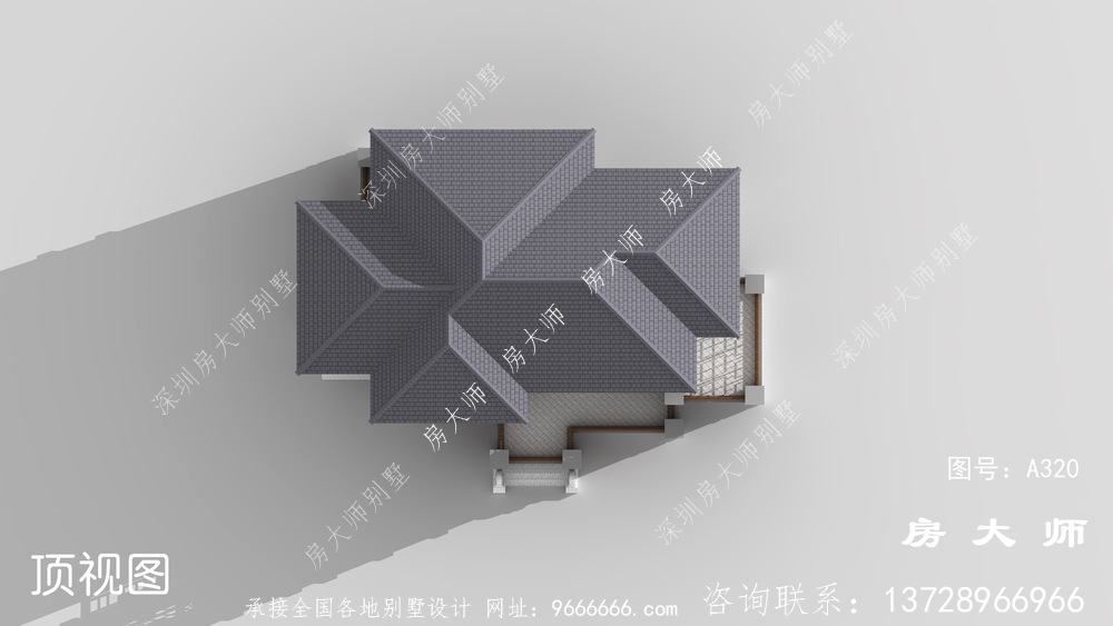 新中式农村三层楼房别墅设计图
