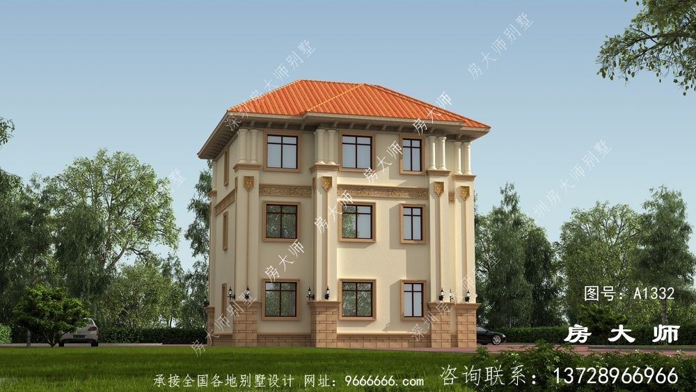 独栋别墅楼房设计图，合适乡村盖
